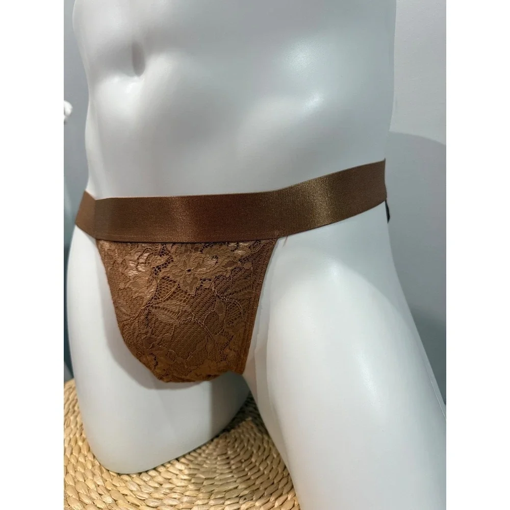 Cosabella Never Say Never Men's Lace Jock Strap Nude TRE Size M NWT